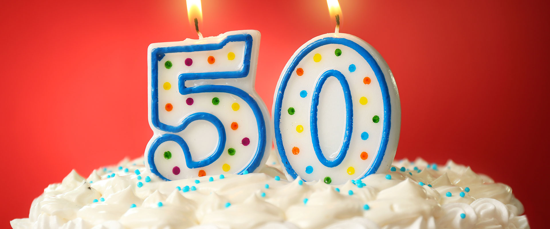 50th birthday / 50 candle on cake