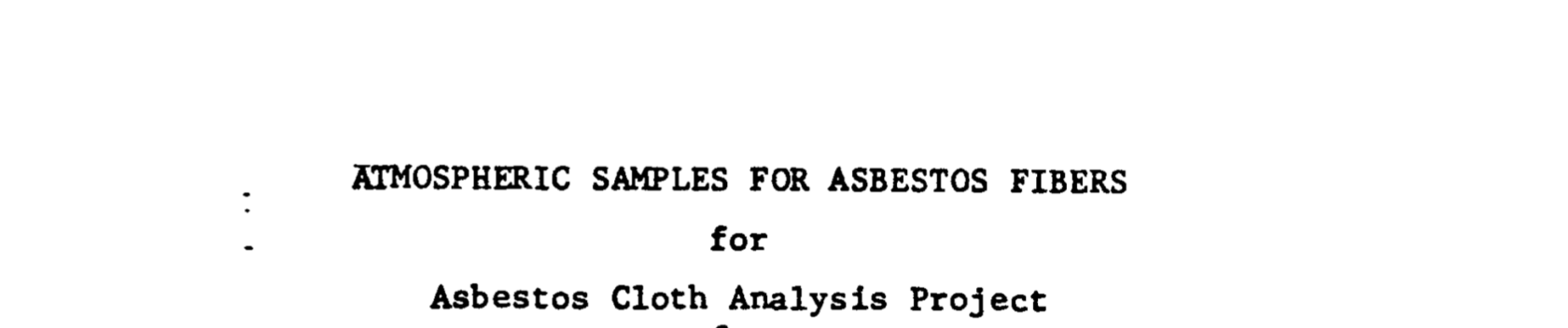 Asbestos Air Samples DustSurveyofAsbestosCloth 3 5 82