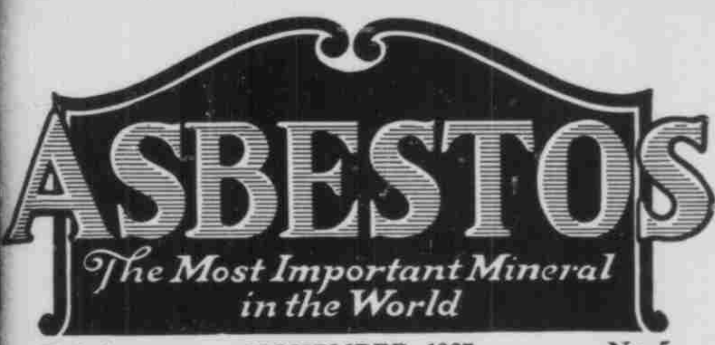 Asb Most Important Mineral 1927 November AsbestosMagazine