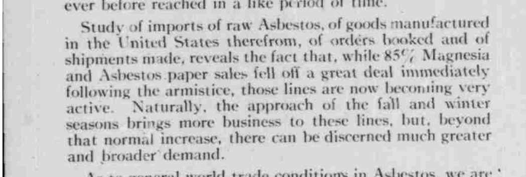Asbestos Imports 1919 October AsbestosMagazine